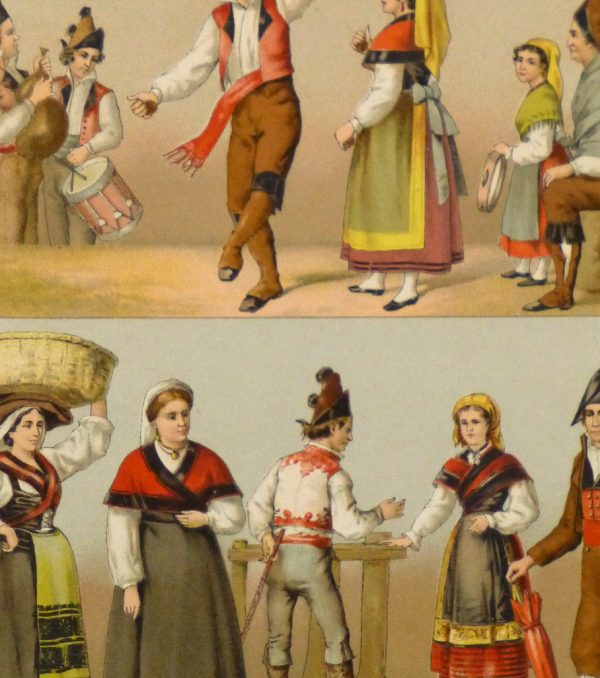 Clothing of Galicia Spain Print, 1888-detail-8171K