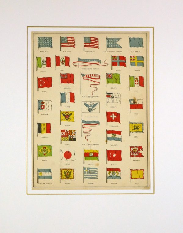 World Flags Print, 1890-matted-8199K
