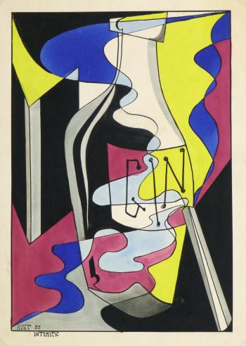 Abstract Watercolor & Ink - Intimité, 1955-main-8602K
