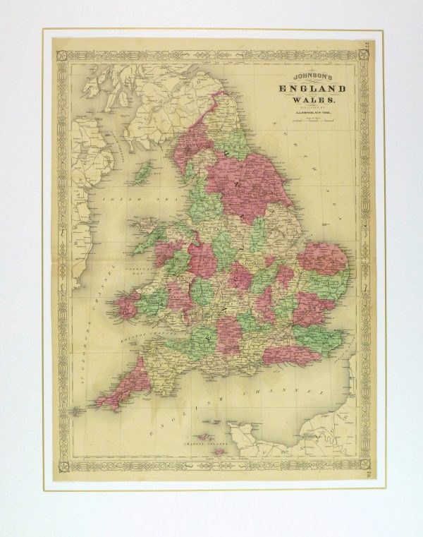 England & Wales Map, 1868-matted-9359K