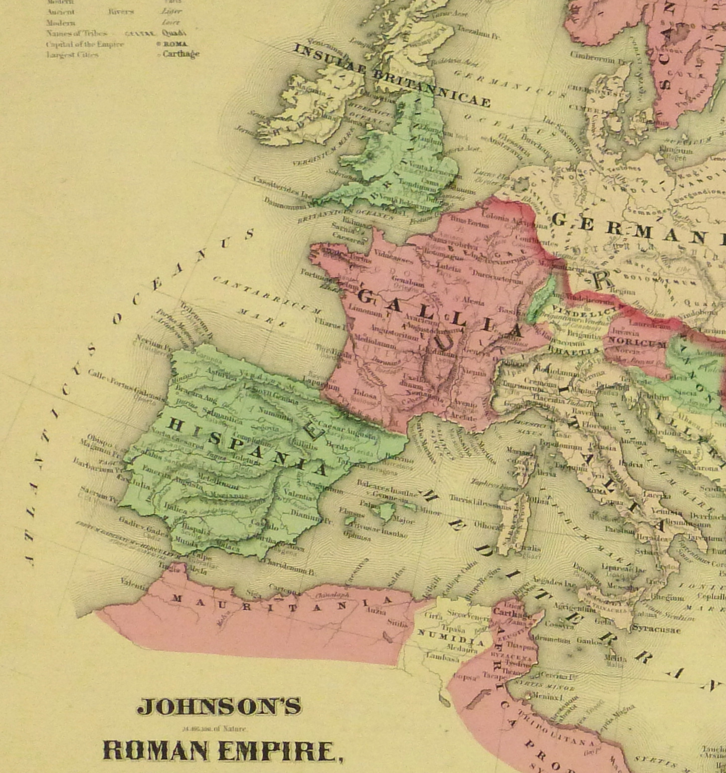 Roman Empire Map, 1868-detail 2-9361K