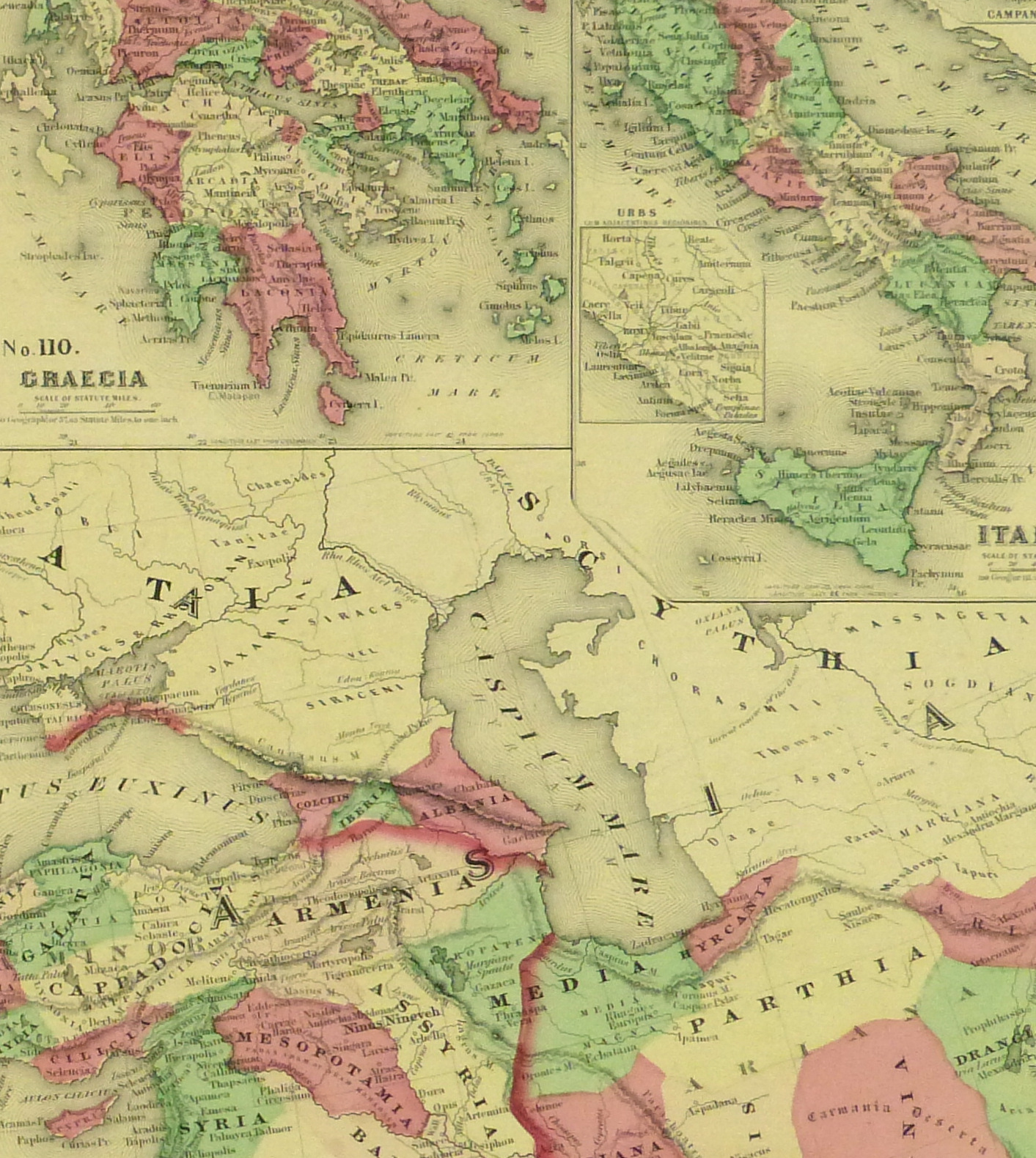 Roman Empire Map, 1868-detail-9361K