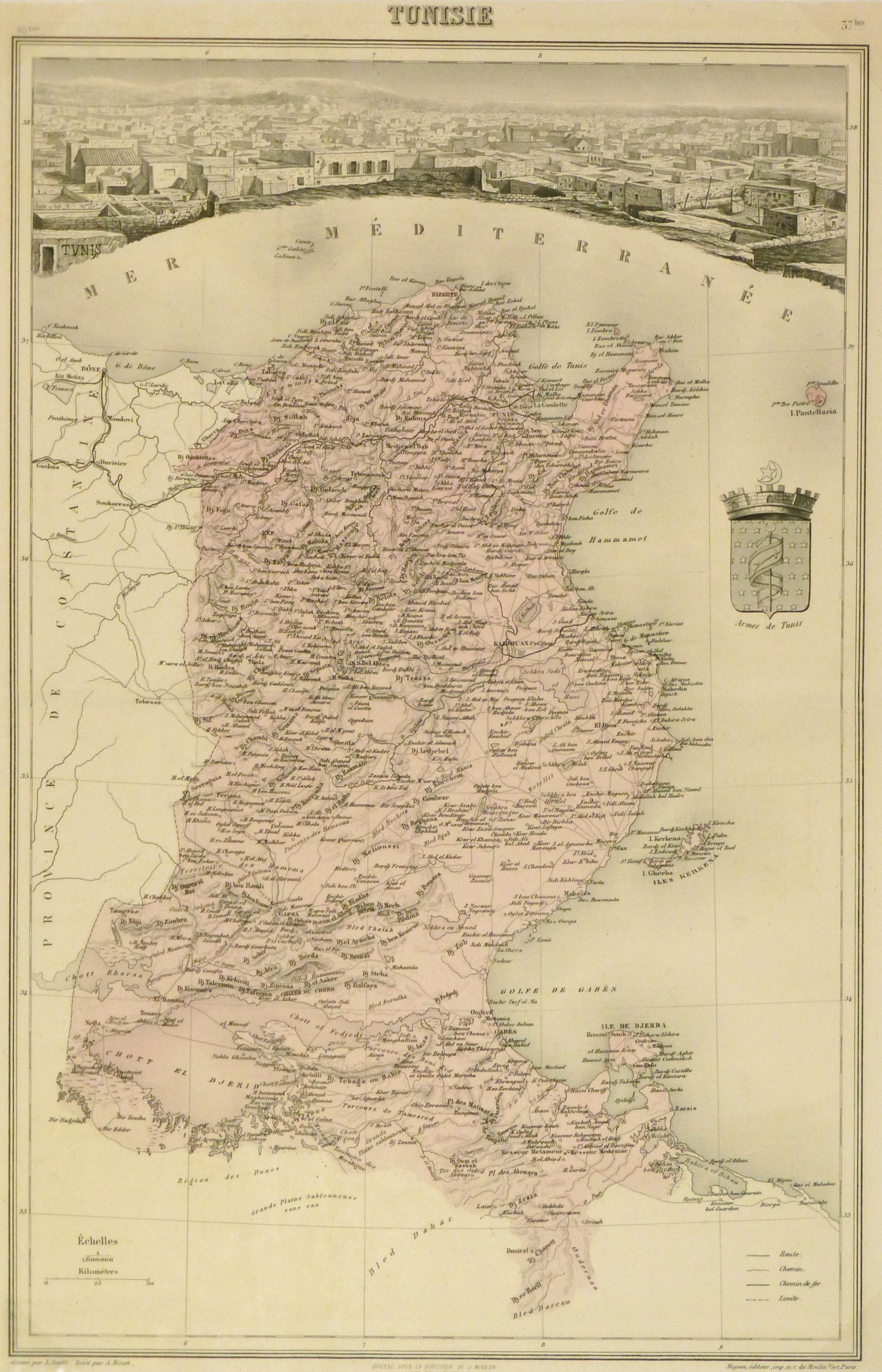 Tunisia Map, 1904-main-9366K