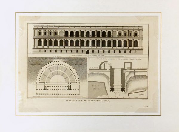 Roman Arena Print, Circa 1790-matted-K5004
