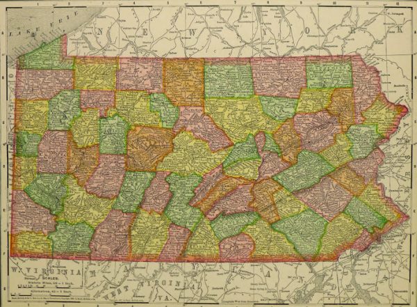 Map of Pennsylvania, 1907-main-KB1682