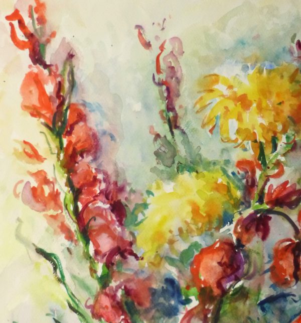 Watercolor Still Life - Brilliant Bouquet, Circa 1960-detail 2-10716M