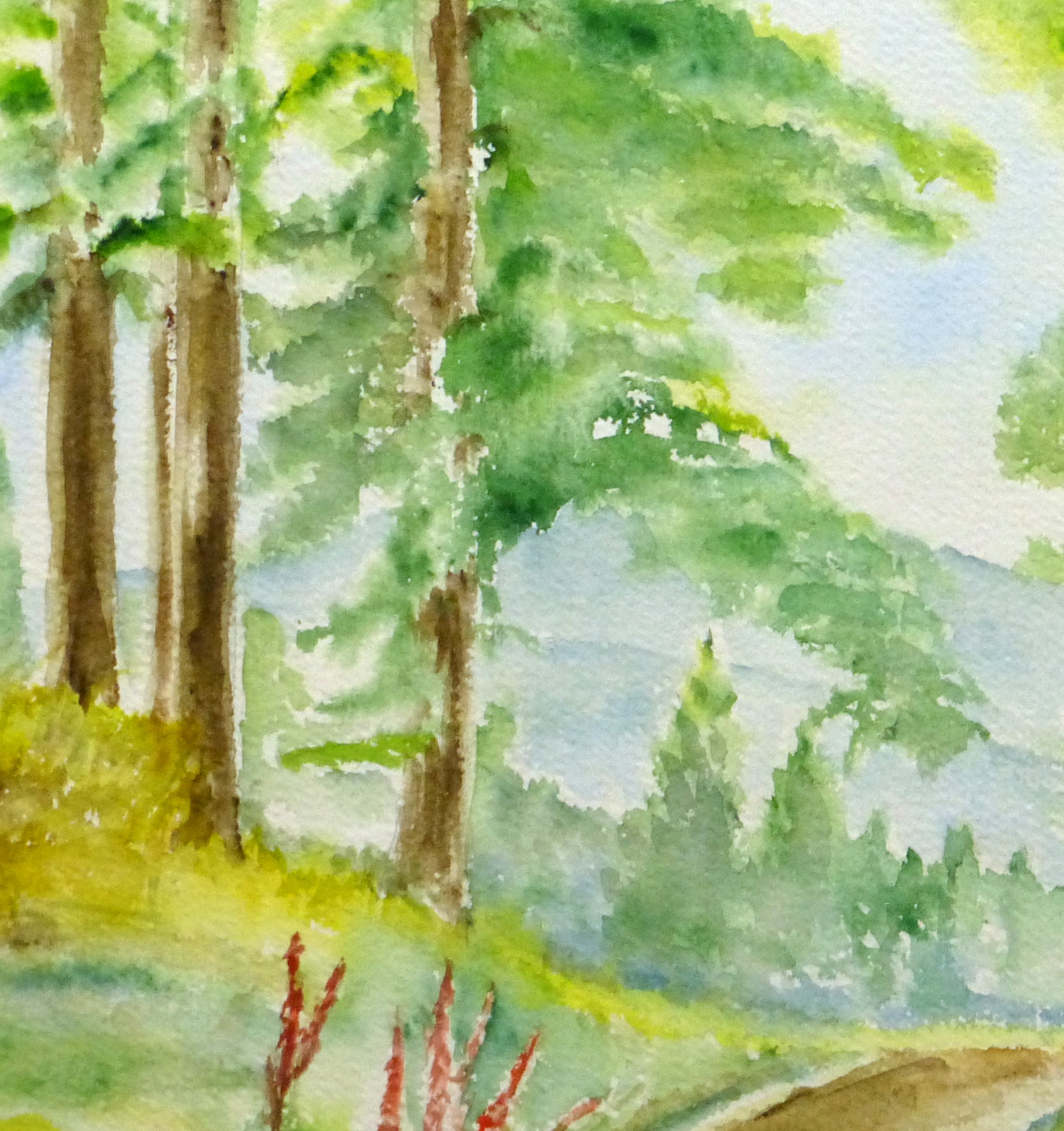 Watercolor Landscape - Mountain Spring Trail, 1982-detail 2-10718M