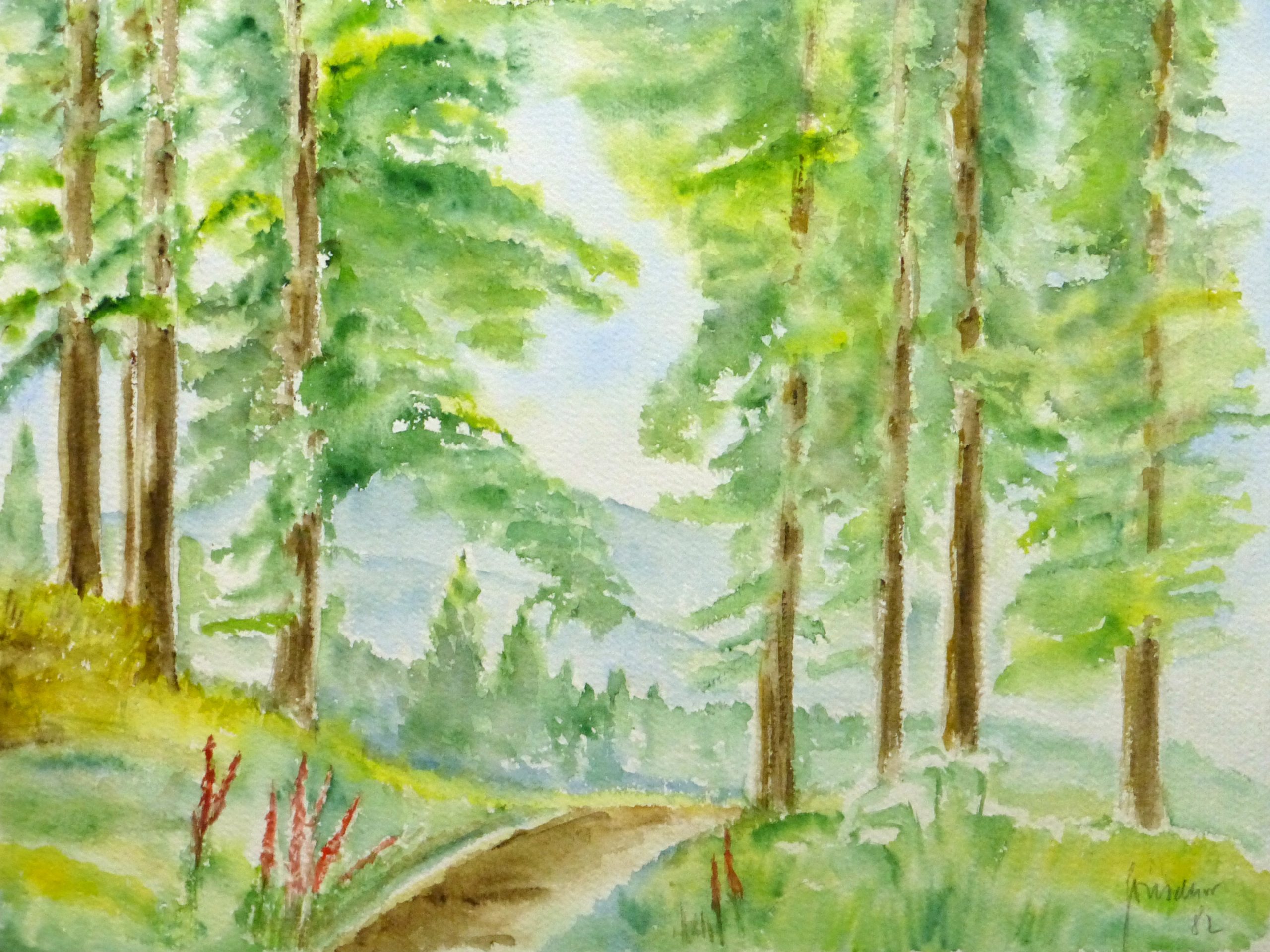Watercolor Landscape - Mountain Spring Trail, 1982-main-10718M