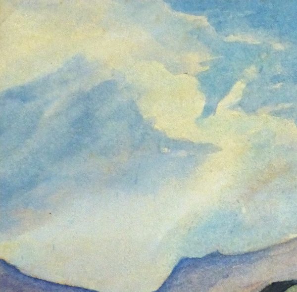 Watercolor Landscape - Mountain Shores, 1980's-detail 2-10726M