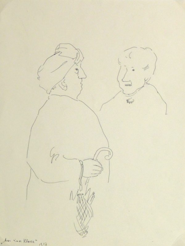 Pen & Ink Drawing - The Ladies, 1957