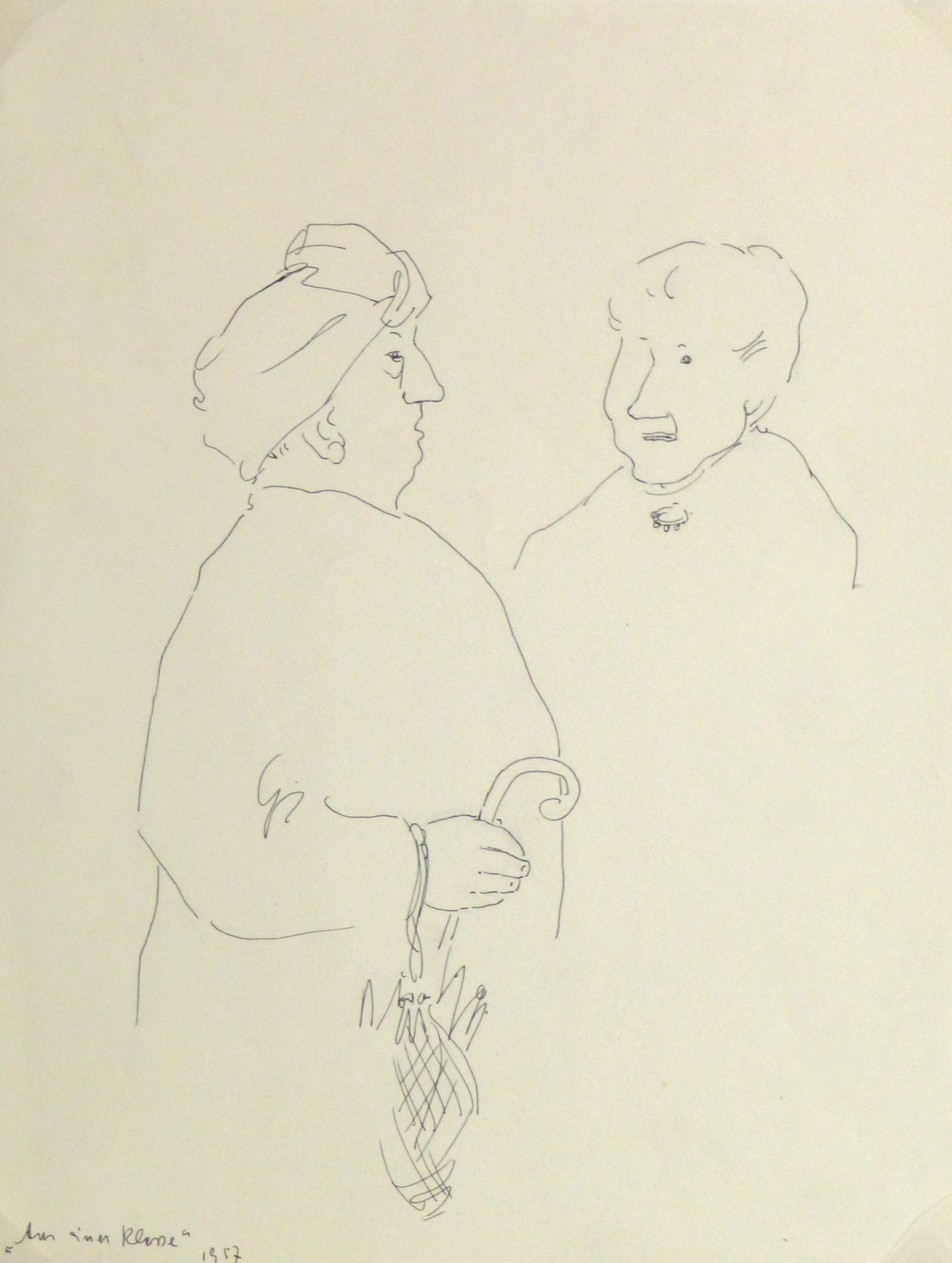 Pen & Ink Drawing - The Ladies, 1957