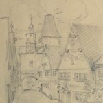 Pencil Drawing - Village Street, Circa 1930-main-10737M