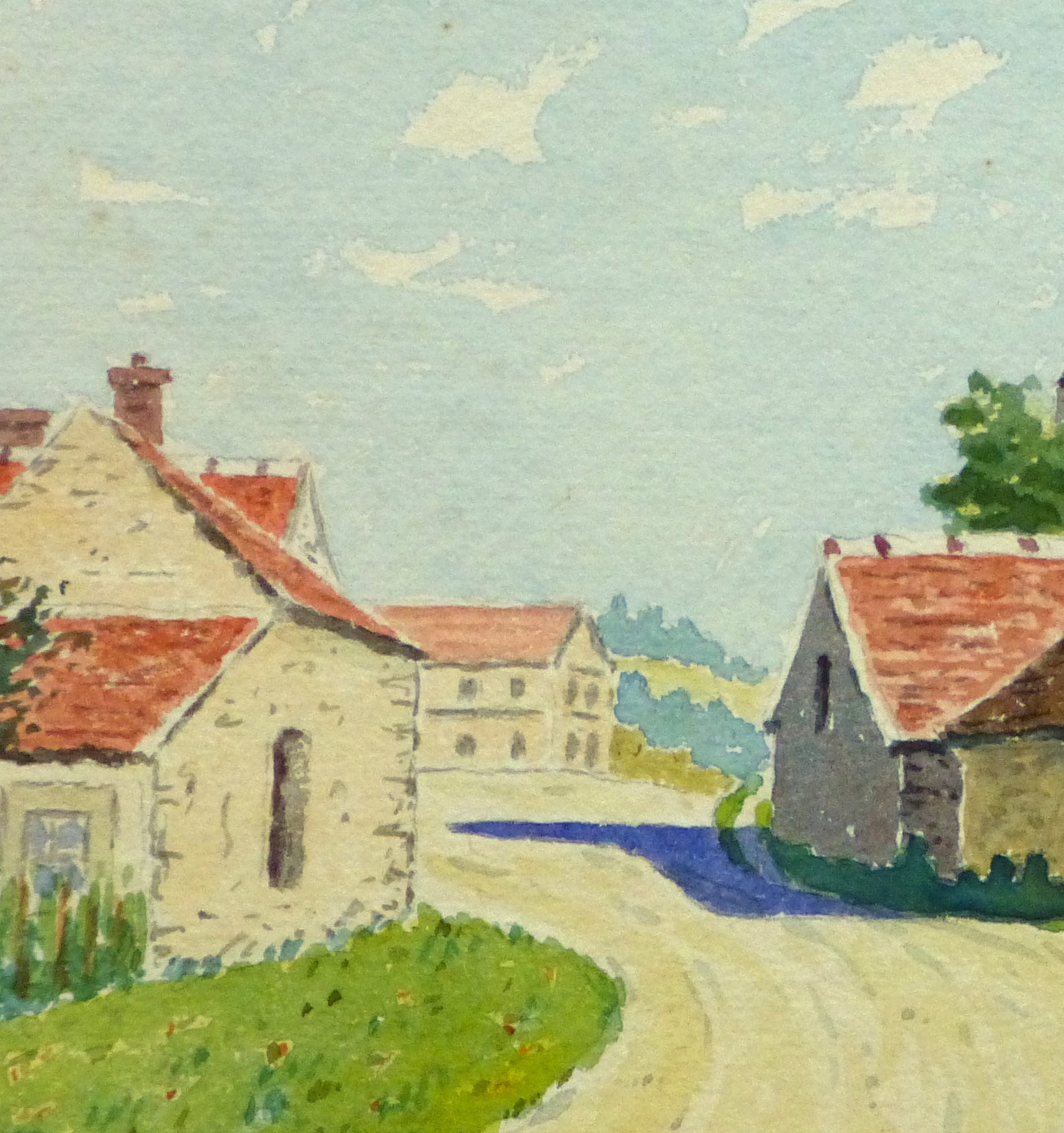 Watercolor Landscape - La Celle Sur Moret, 1921-detail 2-10741M
