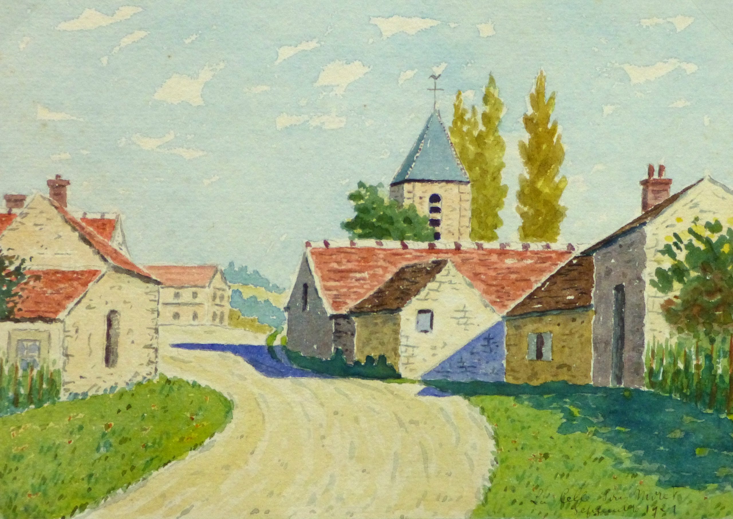 Watercolor Landscape - La Celle Sur Moret, 1921-main-10741M