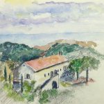 Watercolor Landscape - French Riviera, 1990's-main-10743M