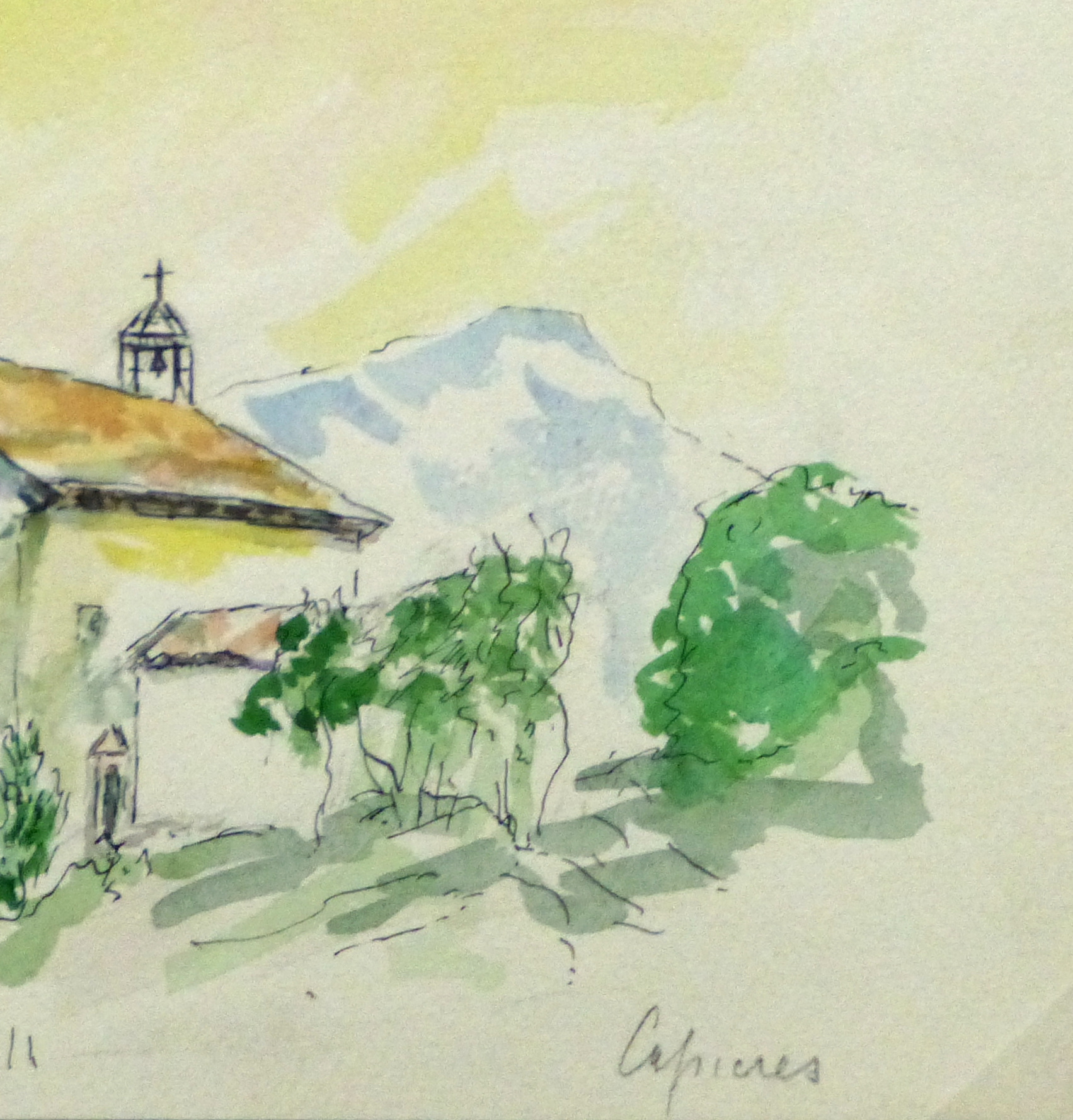 Watercolor Landscape - Cipieres, France-detail-10744M