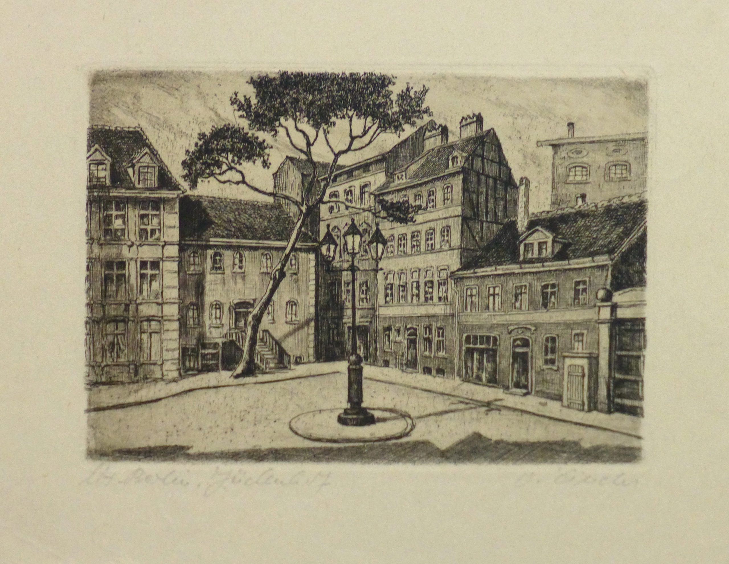 Aquatint - Town Center, Circa 1930-main-10753M