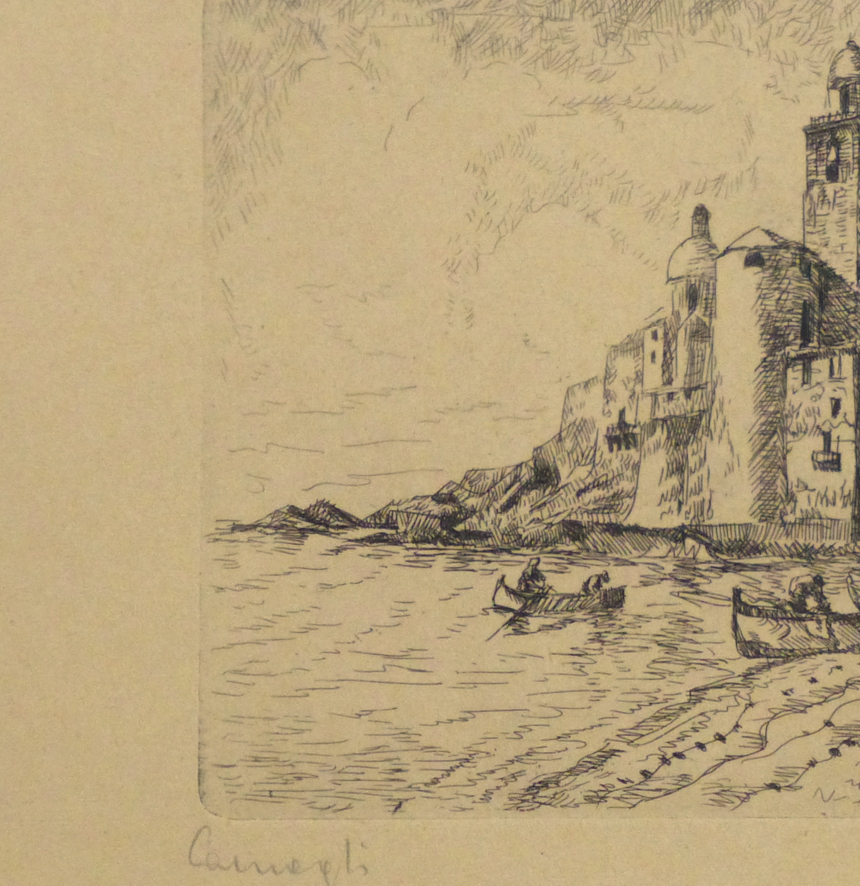 Etching - Distant Shores, 1946-detail 2-10757M