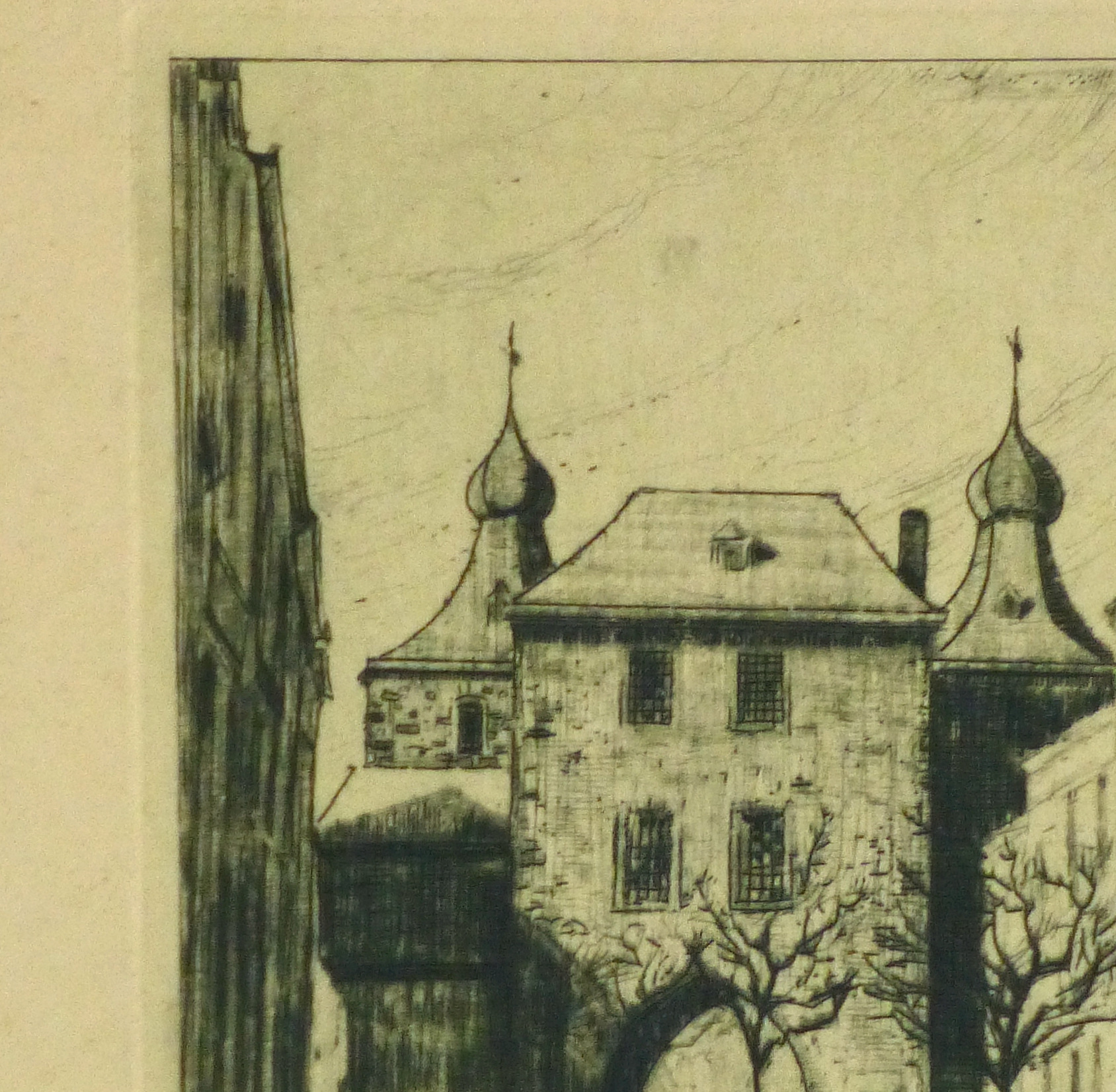 Etching - Afternoon Errands, Circa 1930-detail 2-10760M