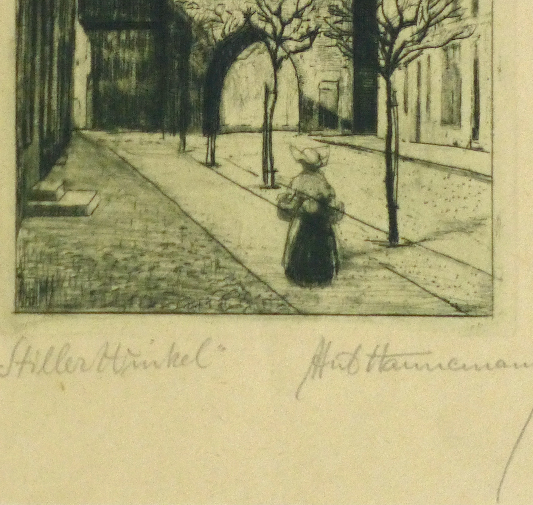 Etching - Afternoon Errands, Circa 1930-detail-10760M