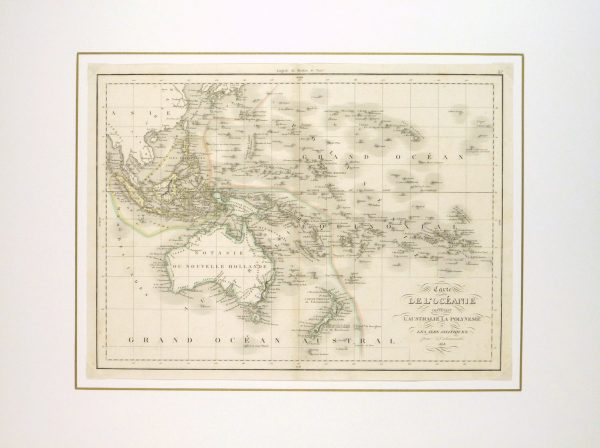 Australia & Polynesia Map, 1838-matted-8076k