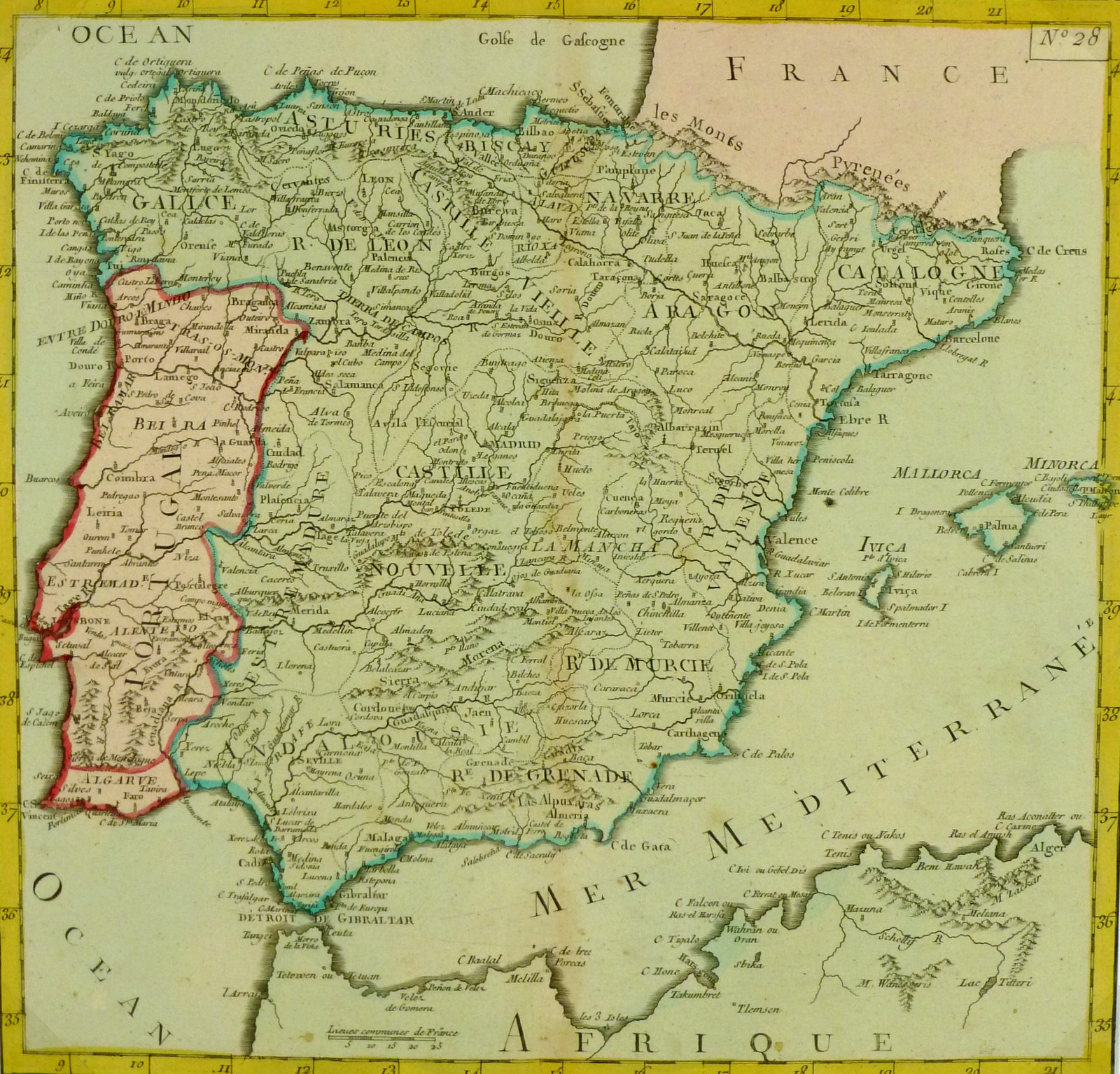 Map of Ancient Spain, 1767-main-8119K
