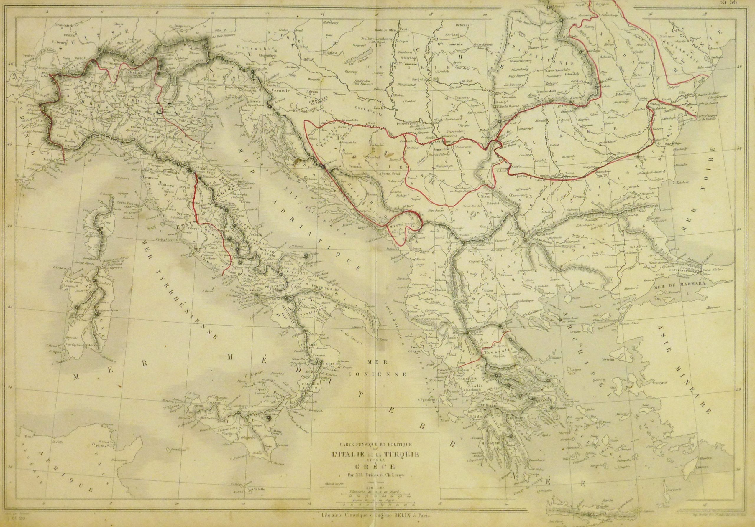 Southern Europe Map, 1884-main-9374K