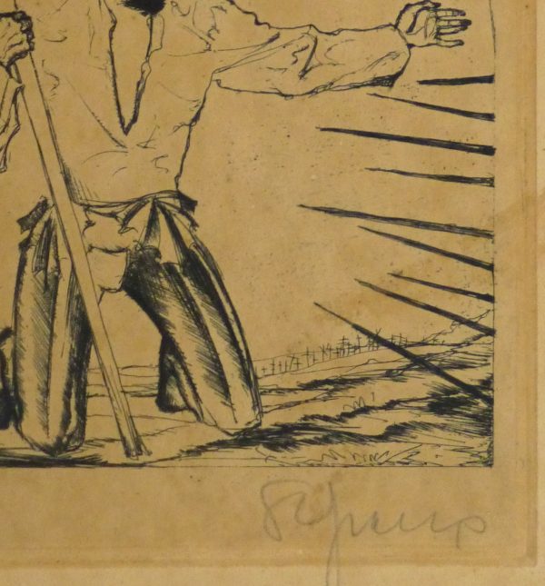 Etching - The Soldier, Circa 1930-detail-kla2428