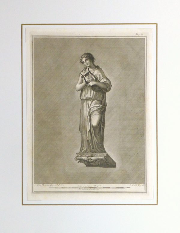 Classical Engraving, Circa 1770-matted-kla2621