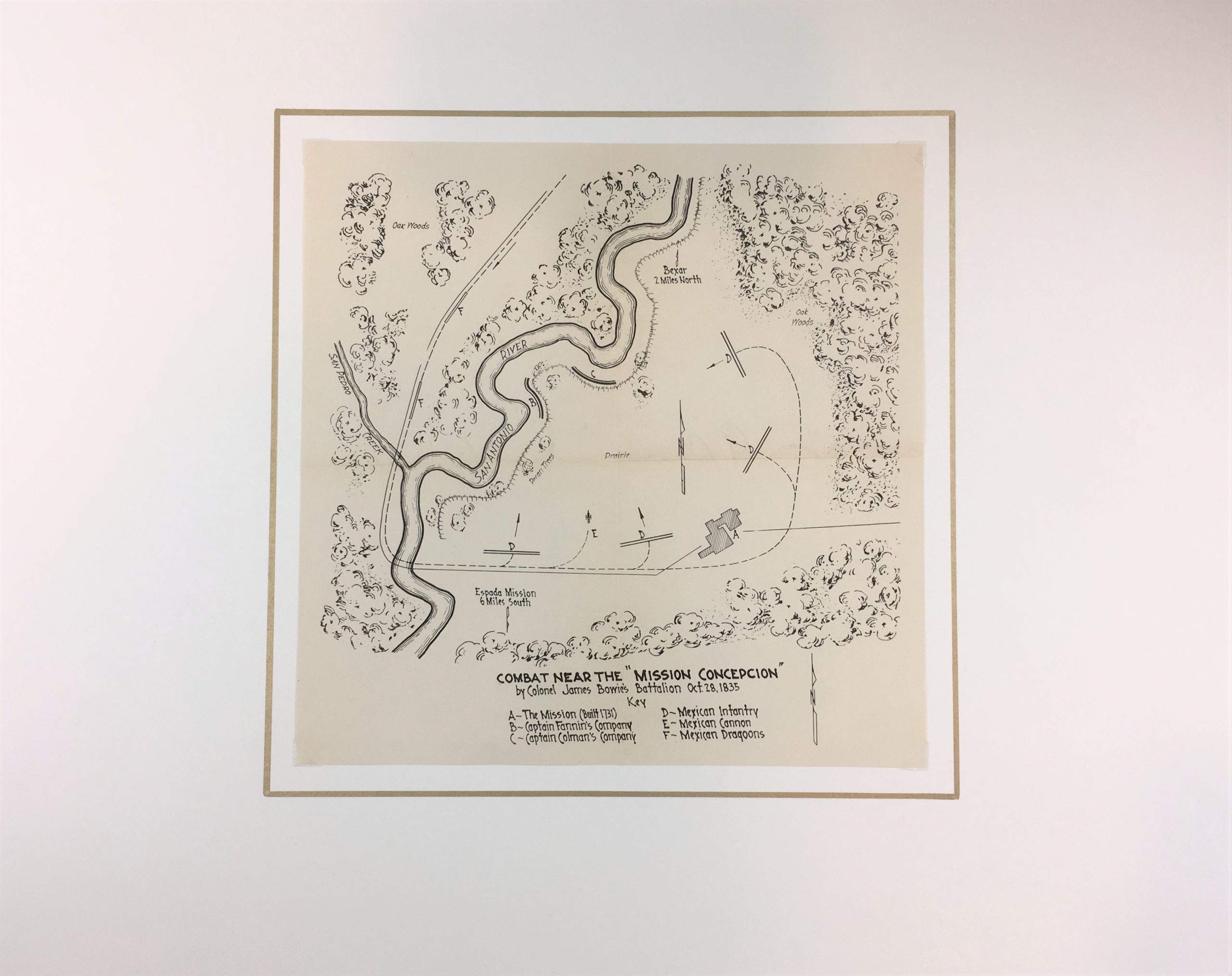 Battle of Concepción, Texas Revolution Military Map, 1938 - Image 2