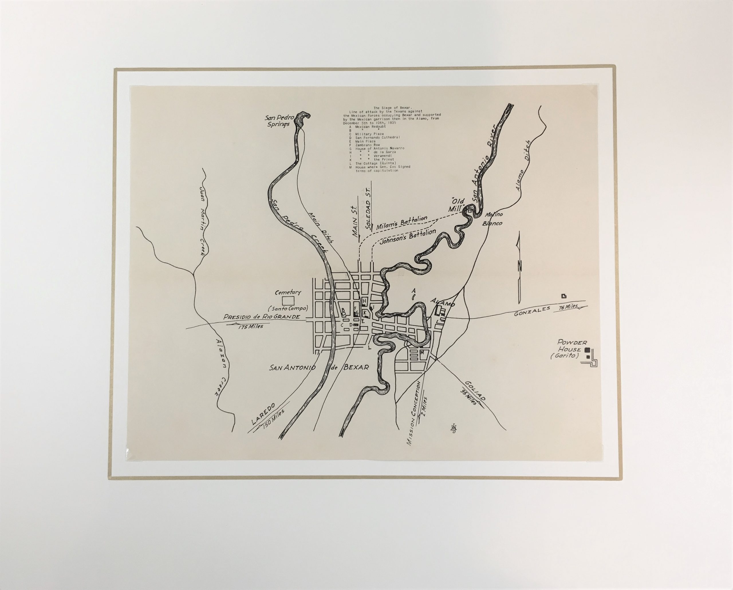 Siege of Bexar, Texas Revolution Military Map, 1938 - Image 2