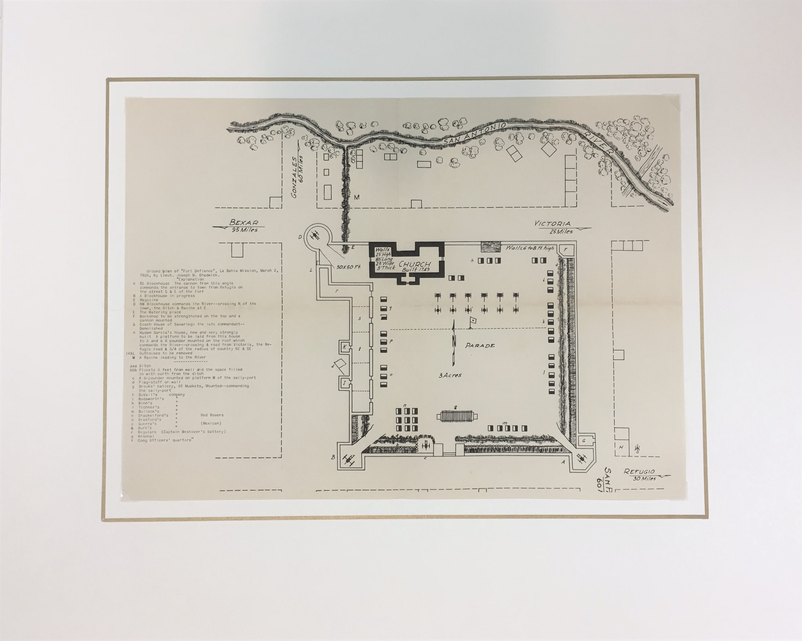 "Fort Defiance" La Bahia Mission, Texas Revolution Military Map, 1938 - Image 2