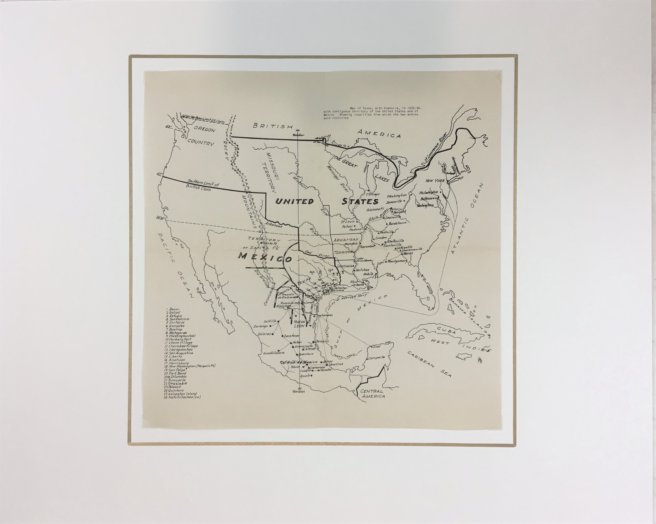 Texan Army Recruitment, Texas Revolution Military Map, 1938 - Image 2