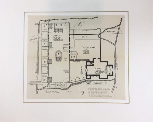 Layout of the Alamo during the Siege, Texas Revolution Military Map, 1938 - Image 2
