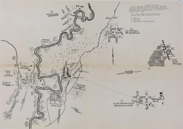 The Siege of the Alamo, Texas Revolution Military Map, 1938