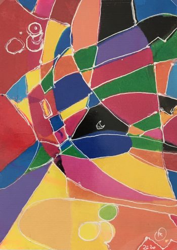 Abstract Modern "Vitrales" - Signed F, 2020