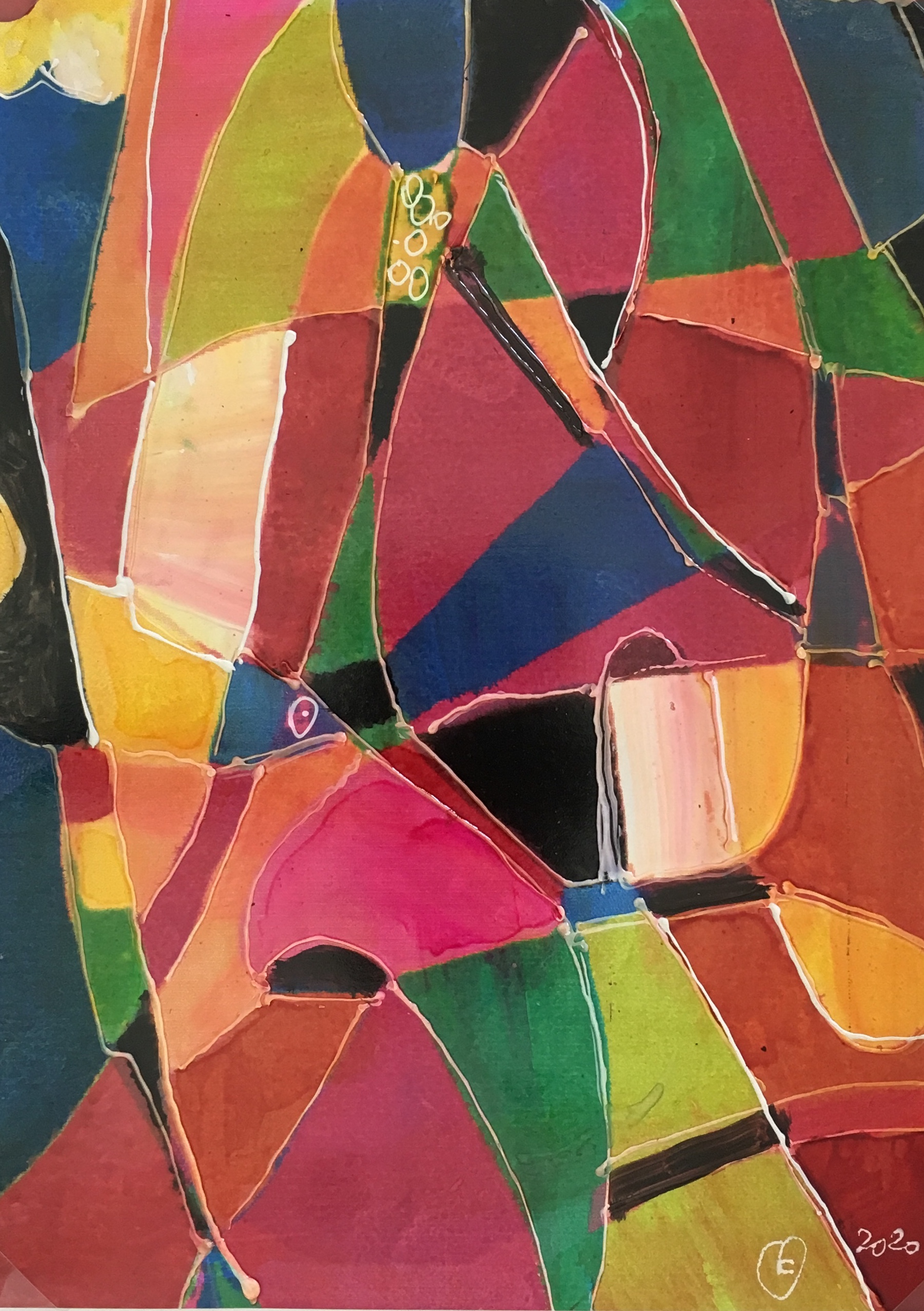 Abstract Modern "Vitrales" - Signed F, 2020