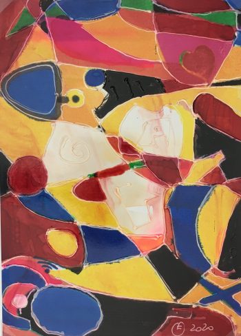 Abstract Modern "Vitrales" - Signed F, 2020