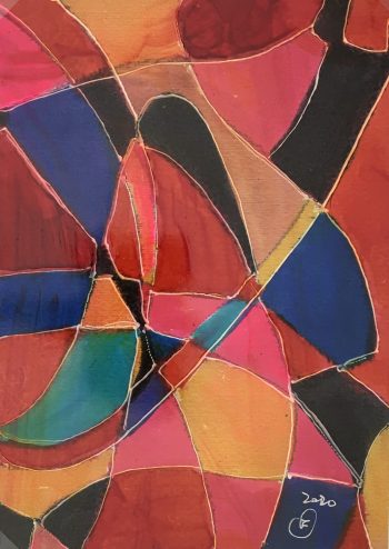Abstract Modern "Vitrales" - Signed F, 2020
