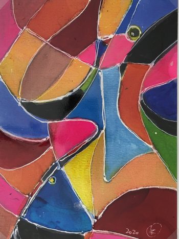 Abstract Modern "Vitrales" - Signed F, 2020