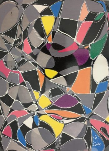 Abstract Modern "Vitrales" - Signed F, 2020