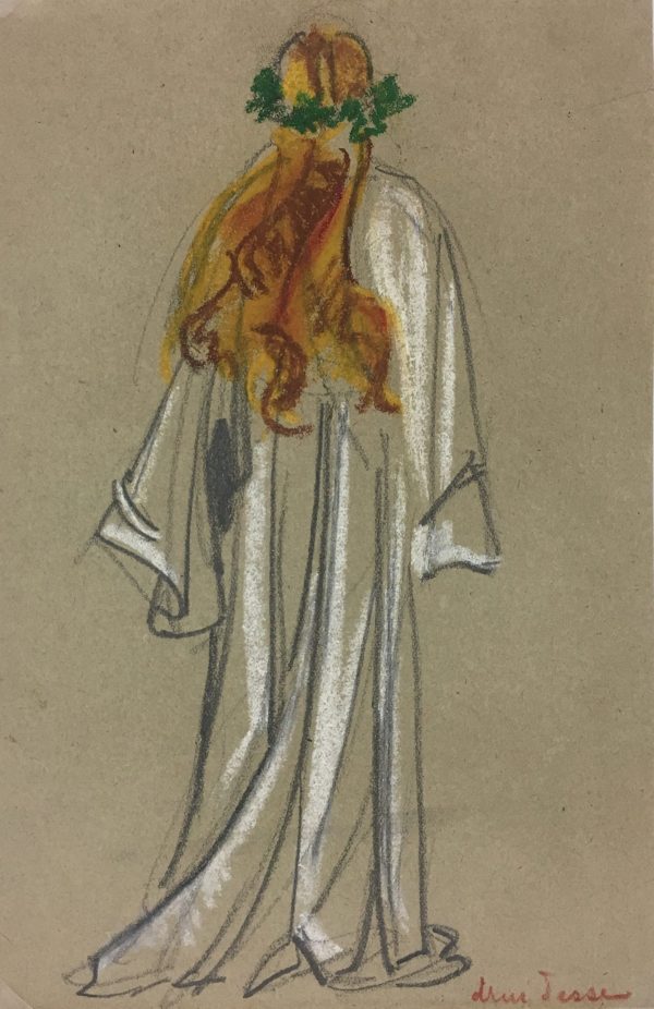 Fashion Drawing - Druidesse Theater Costume, S. Lecoconnier, c.1925