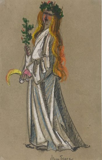 Fashion Drawing - Druidesse Theater Costume, S. Lecoconnier, c.1925