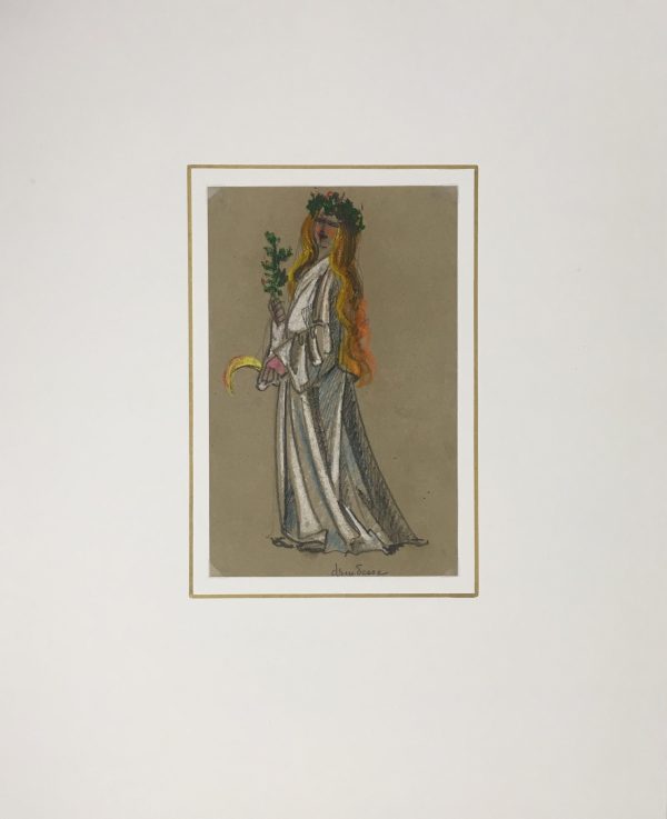 Fashion Drawing - Druidesse Theater Costume, S. Lecoconnier, c.1925 - Image 2