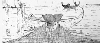 Pen & Ink - Carnevale, Venice, Italy, 1980s