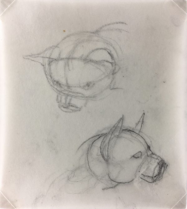 Animals Original Art - Cat Drawing, Werner Bell, c.1960