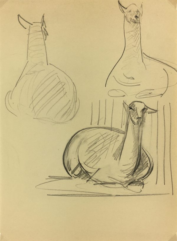 Animals Original Art - Llamas, French, 2000s