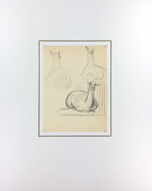 Animals Original Art - Llamas, French, 2000s