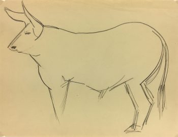 Animals Original Art - Bulls, French, 2000s
