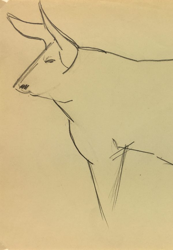Animals Original Art - Bulls, French, 2000s
